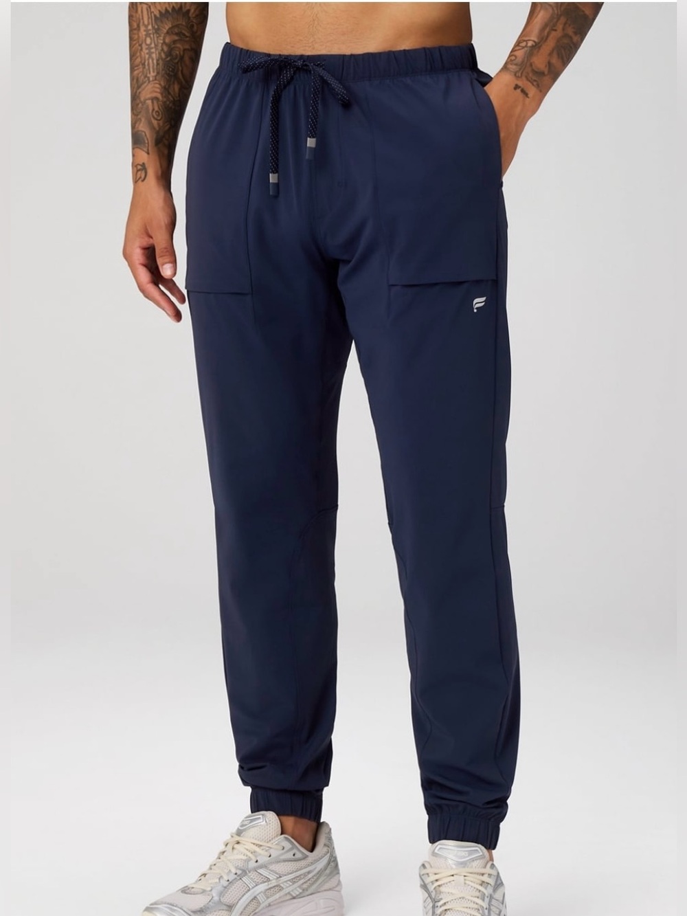 Fabletics Men's Navy Drawstring Joggers with Elastic Cuffs